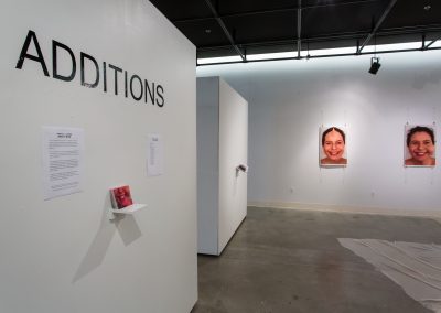 Installation view of Rebecca Lessen's Master of Fine Arts Exhibition at Gallery 7, University of Wisconsin-Madison.