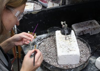 A student works on a project in the Metals class at the George Mosse Building at the University of Wisconsin-Madison.