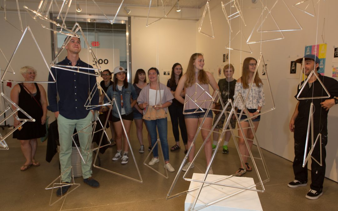 Summer Studio 2017 exhibition opening held in Gallery 7, Department of Art, University of Wisconsin-Madison. June 30, 2017.