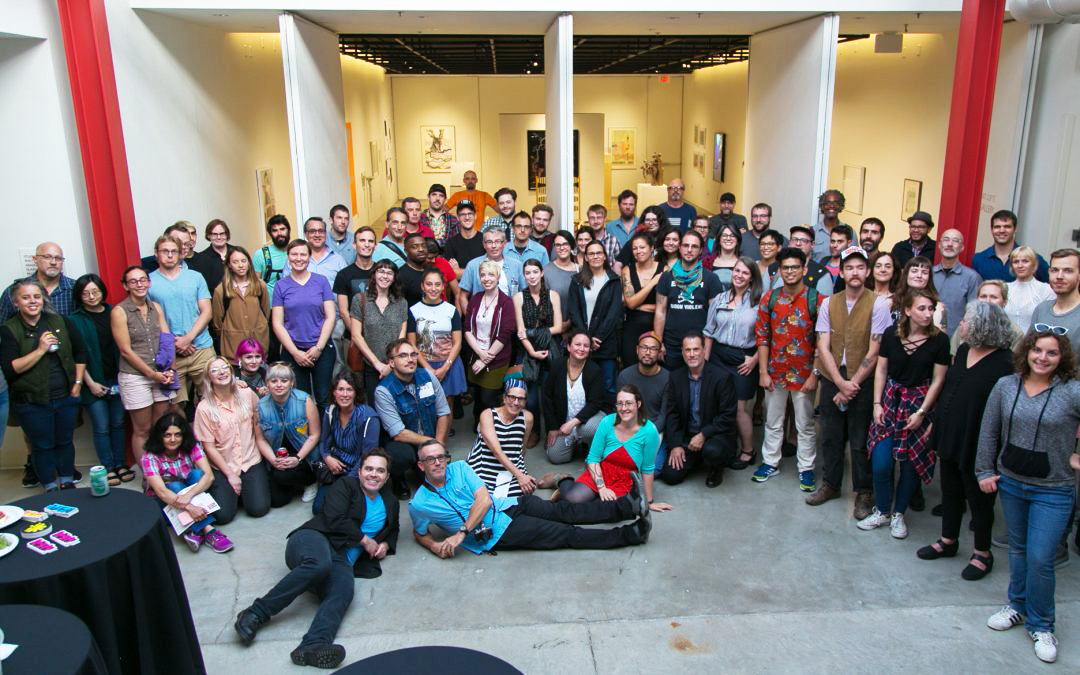 Graduate students, Faculty, and Staff attend the Art Department new graduate orientation event at the Art Lofts at the University of Wisconsin-Madison.