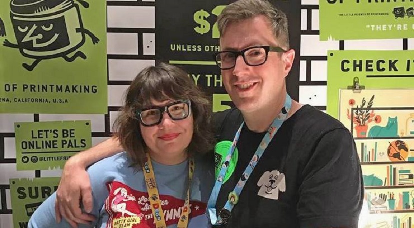Pasadena artists James and Melissa Buchanan, who own The Little Friends of Printmaking online store, were recently featured in the Disney WonderGround gallery show.