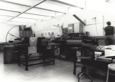 A view of the printmaking labs in the George L. Mosse Humanities Building.