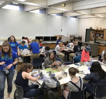 Students compete in the 2018 Visual Arts Classic in the ceramics competition, which is one of the 12 studio categories.