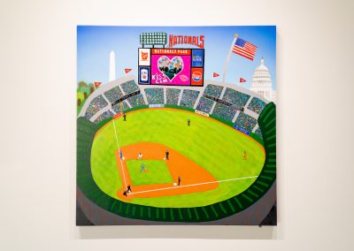"Congressional Baseball Game," 2019, painting from James Pederson's Master of Fine Arts exhibition Rules of Engagement at the Gallery 7 of the Humanities Building, University of Wisconsin-Madison. Photography by Kyle Herrera.