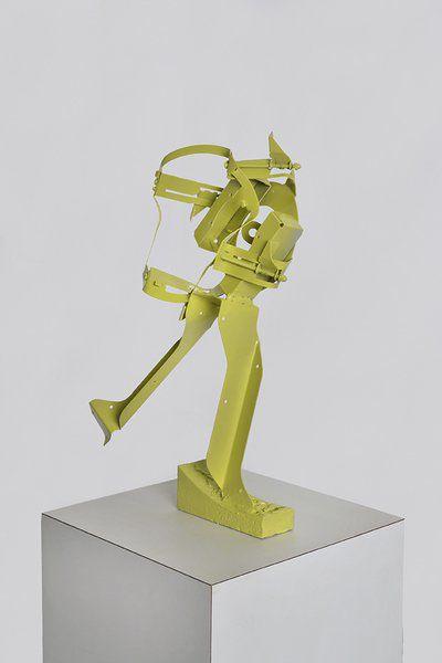 “Yellow Abstract” is an award-winning metal sculpture by Frostburg State University visual arts professor Dustin Davis.