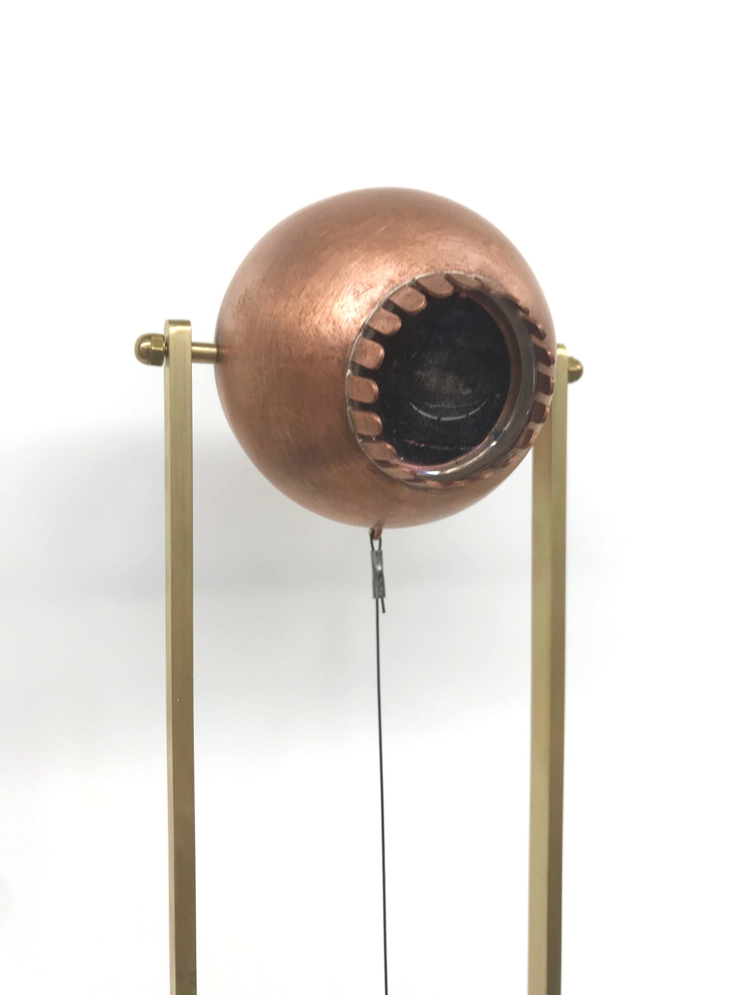 Endling detail, copper, brass, lens, electronics, sensor-Animatronic eyeball by Stacy Lynne Motte.