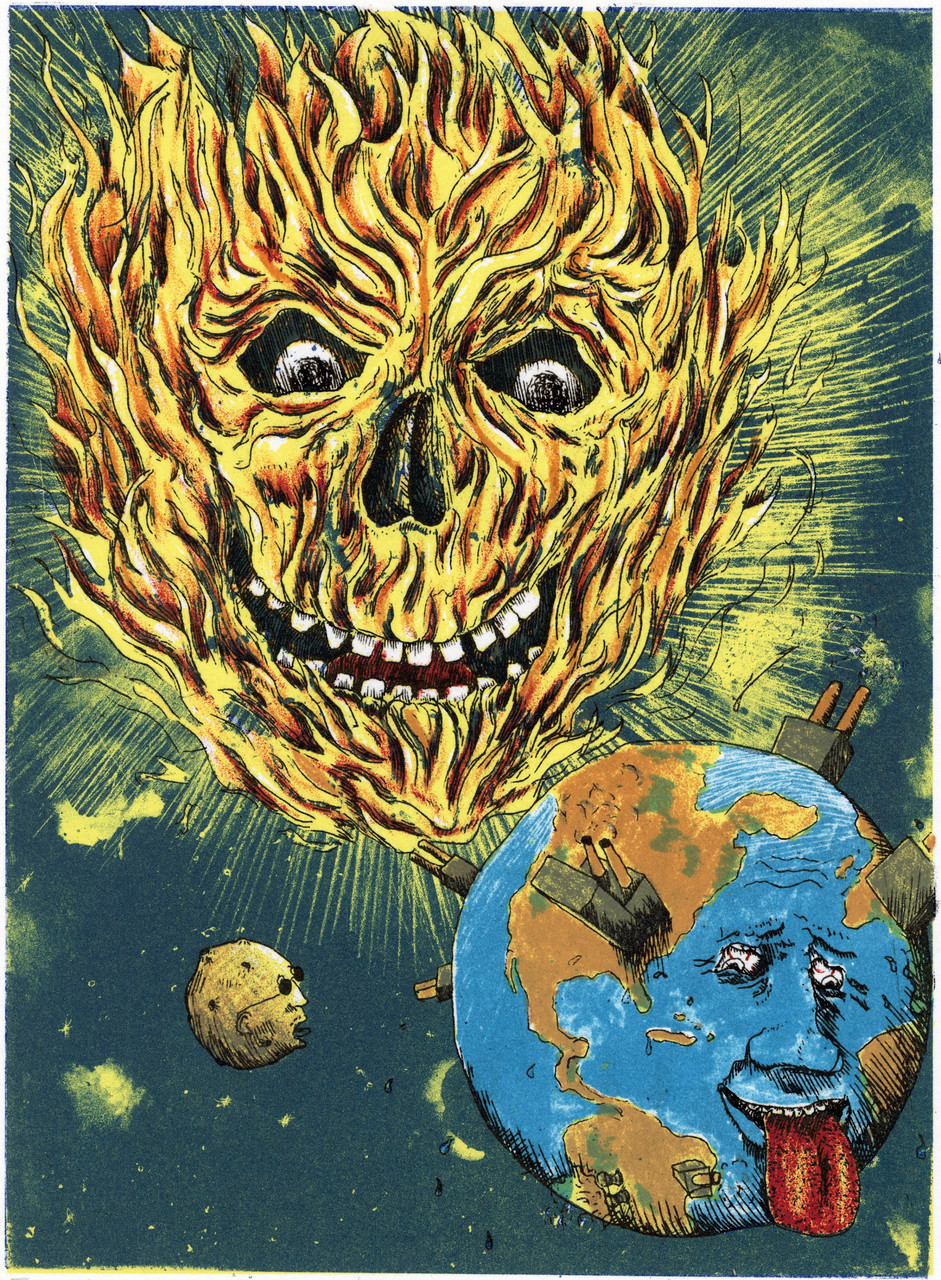 Hottest Summer On Record, 8-color lithograph by Derek Hibbs.