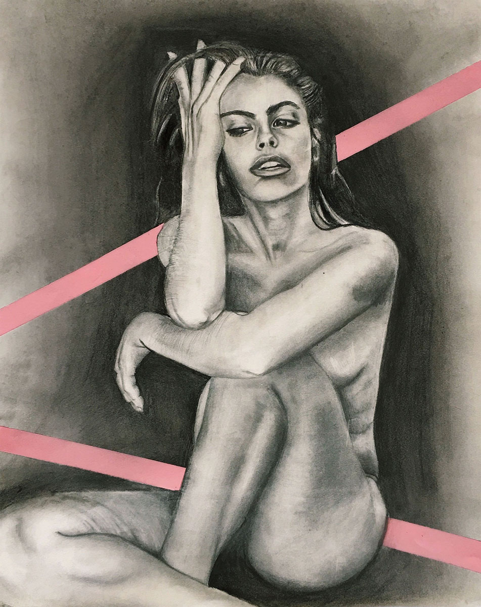 Figures and Pink, drawings by Charlotte Mabie.