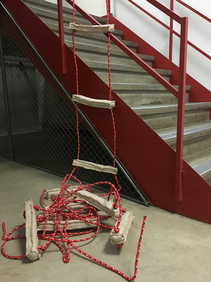 Superfluous, felt and rope art installation by Annika Neidinger.
