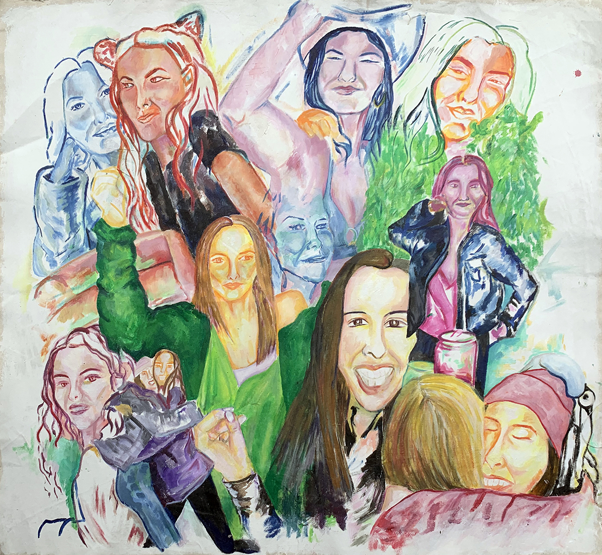 Pile of Women, acrylic on canvas painting by Mia Boulukos.