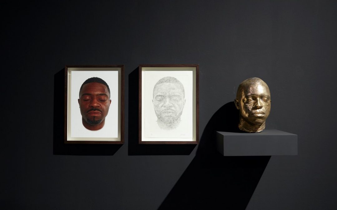 Installation view of multimedia Self-portraits by Professor Faisal Abdu’Allah at the Garden of Eden exhibition