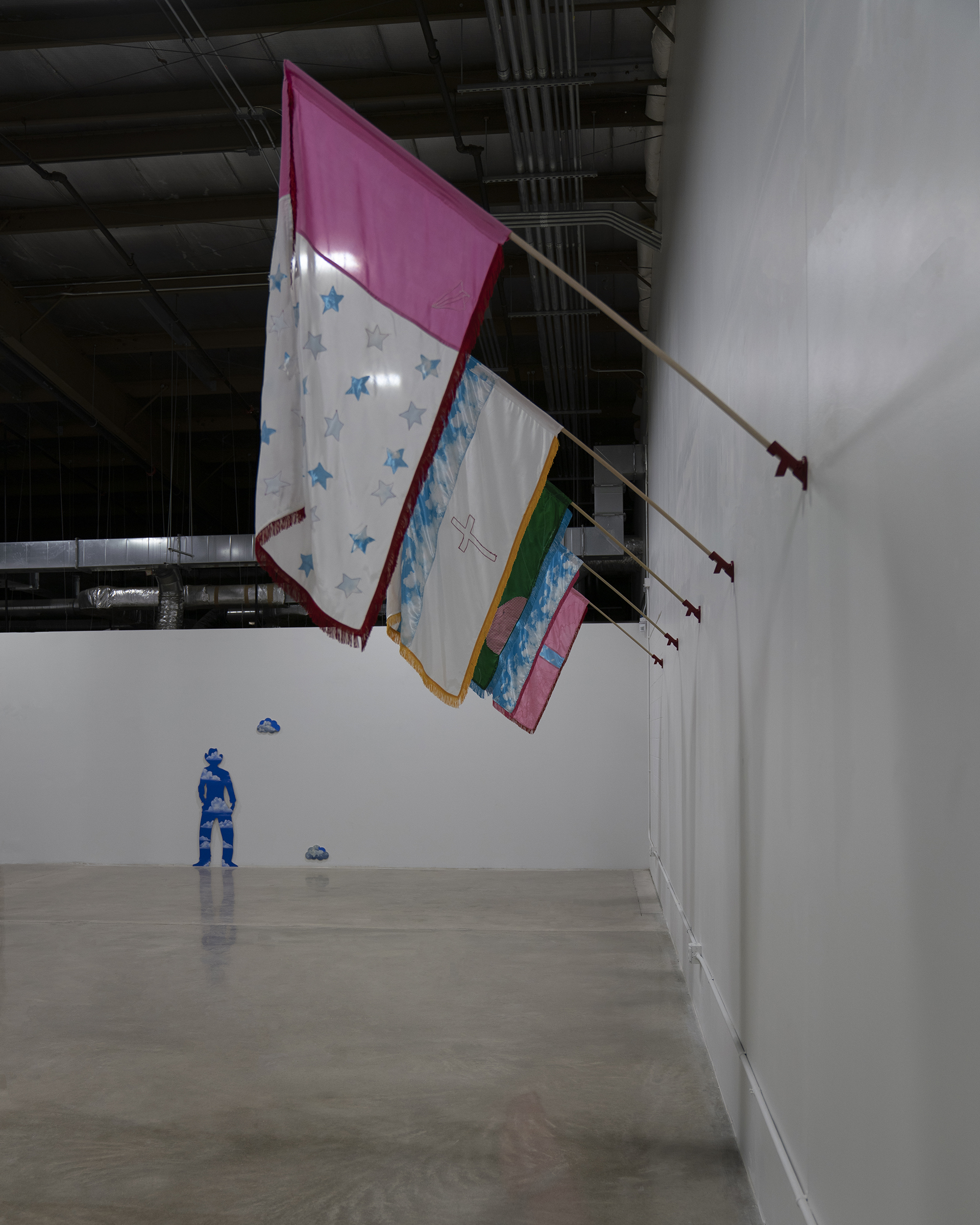Installation view of For No Man's Land by Eva Gabriella Flynn at the Art Lofts Gallery, University of Wisconsin-Madison.