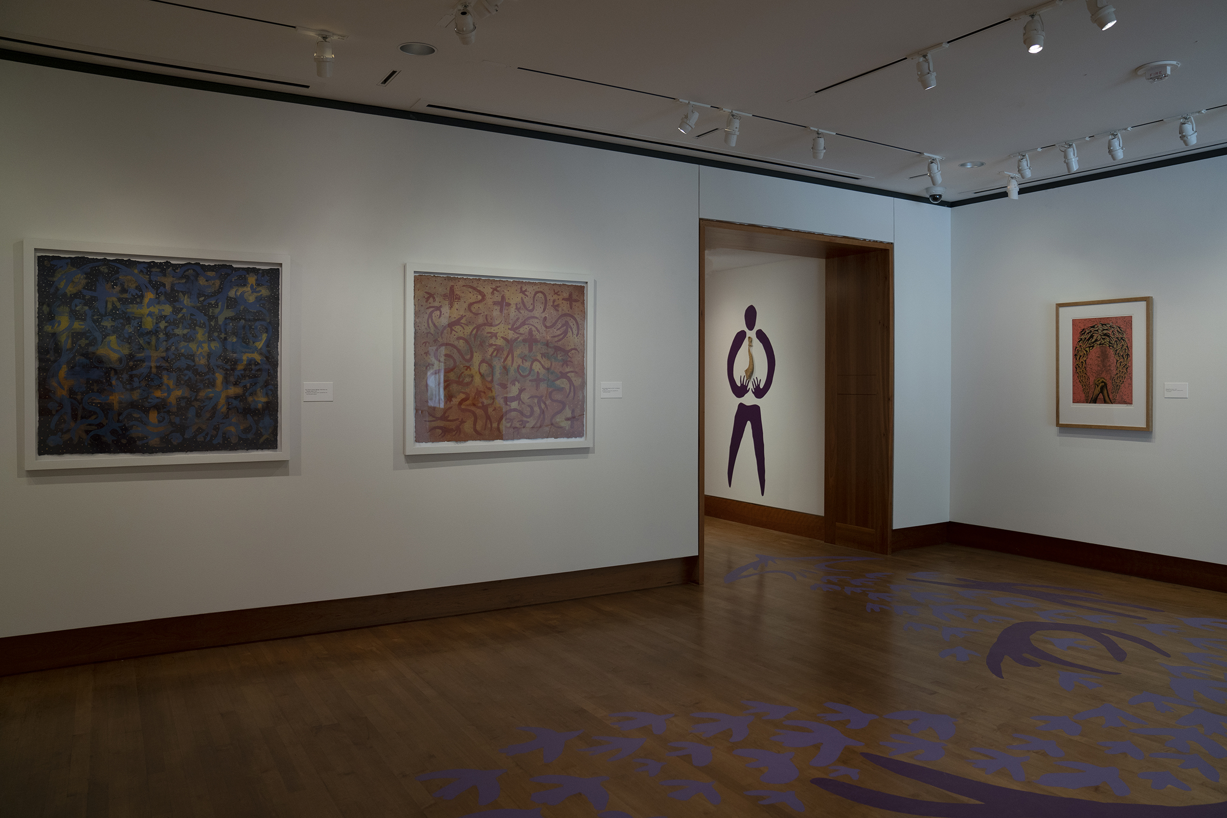 Installation view of Untethered: Our Journey Beyond Borders by Roberto Torres Mata at the Chazen Museum of Art, University of Wisconsin-Madison.