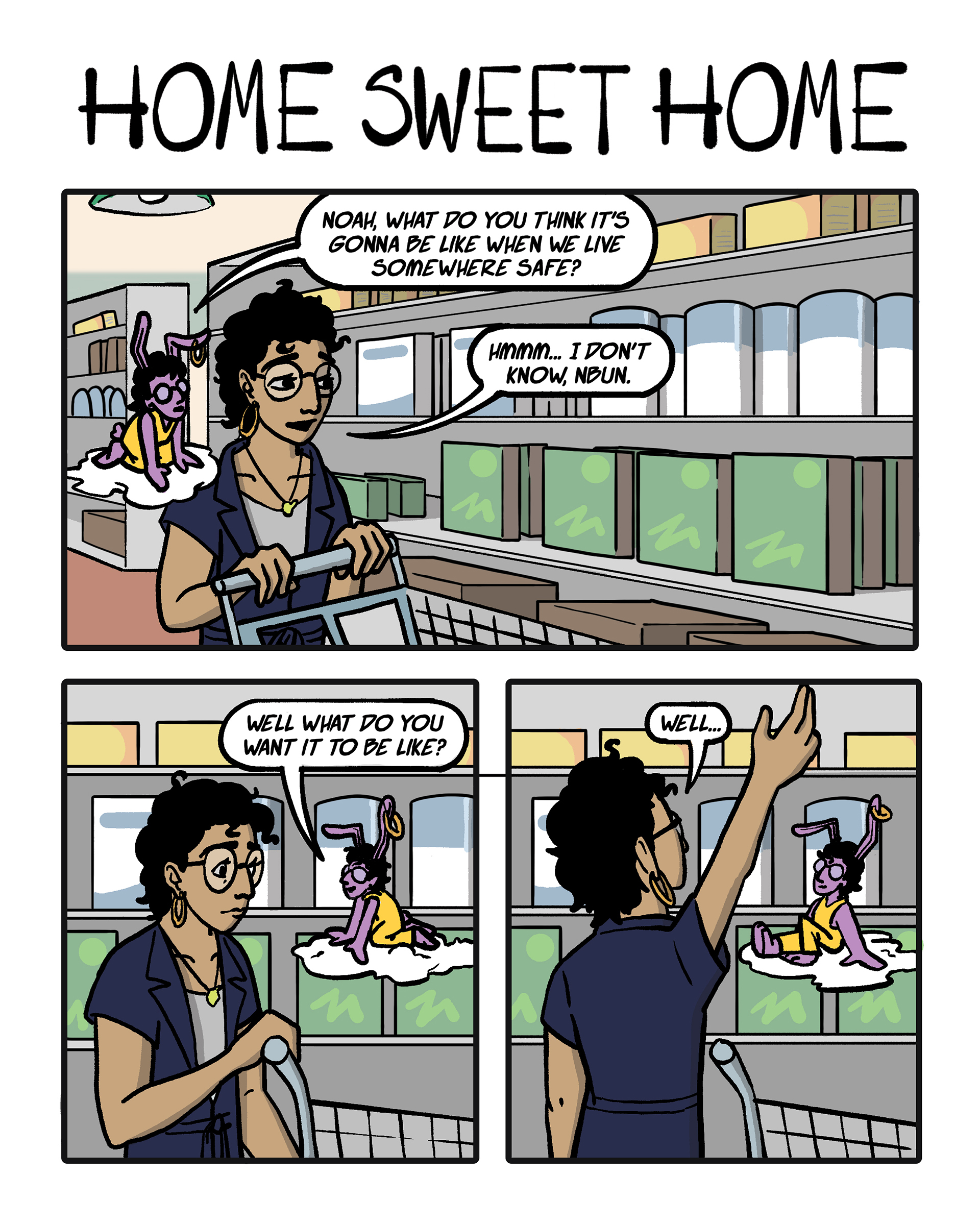 Page 1 from Ideal Home, digital comic by Noah Laroia-Nguyen.