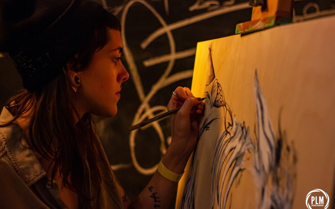 Live painting at Cafe CODA open jam night The from The Badger Herald Archives