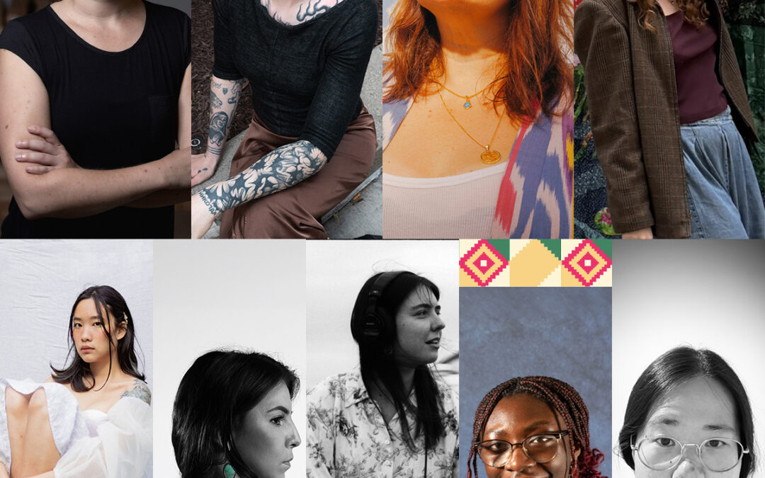 Top left to right: Professor Christina West, Nika McKagen, Tanya Habjouqa, and Tina Rose Rea Meister. Bottom row left to right: BLUE NAGA, Christie Tirado, Anne E. Stoner, Ahema Oforiwaa Odeng-Otu, and Vivian Ye.