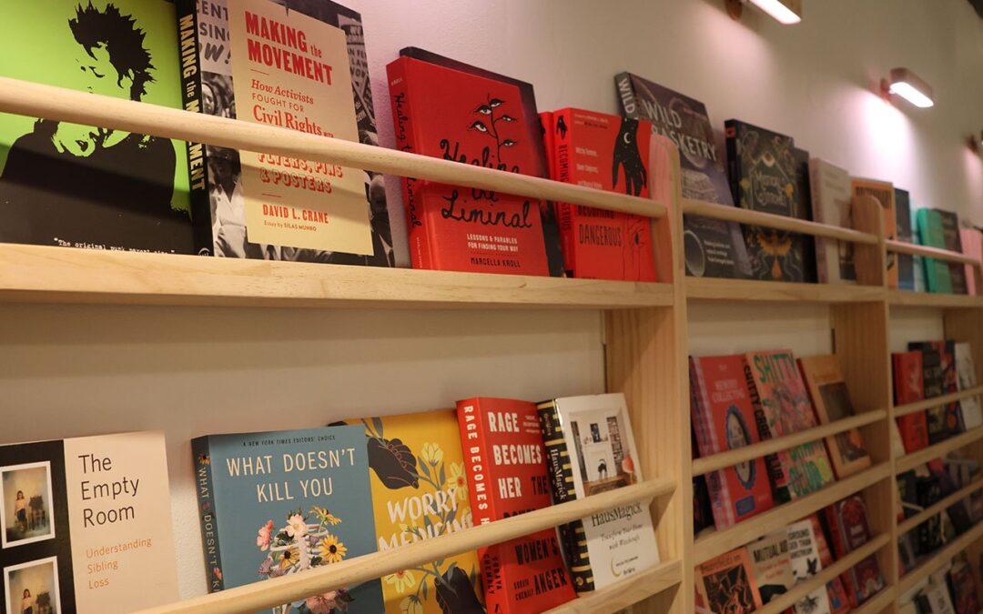 Books are just one resource at the new Madison Death Studio. (Photo by Chali Pittman.)