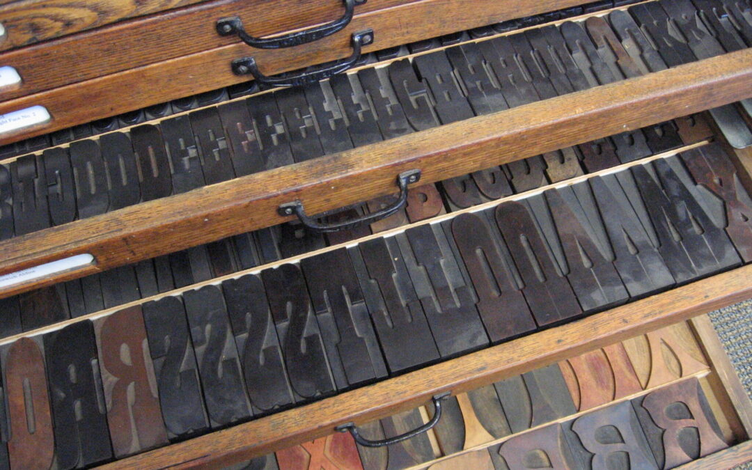 Wood type from the Silver Buckle Press collection (Photo courtesy UW–Madison Libraries).