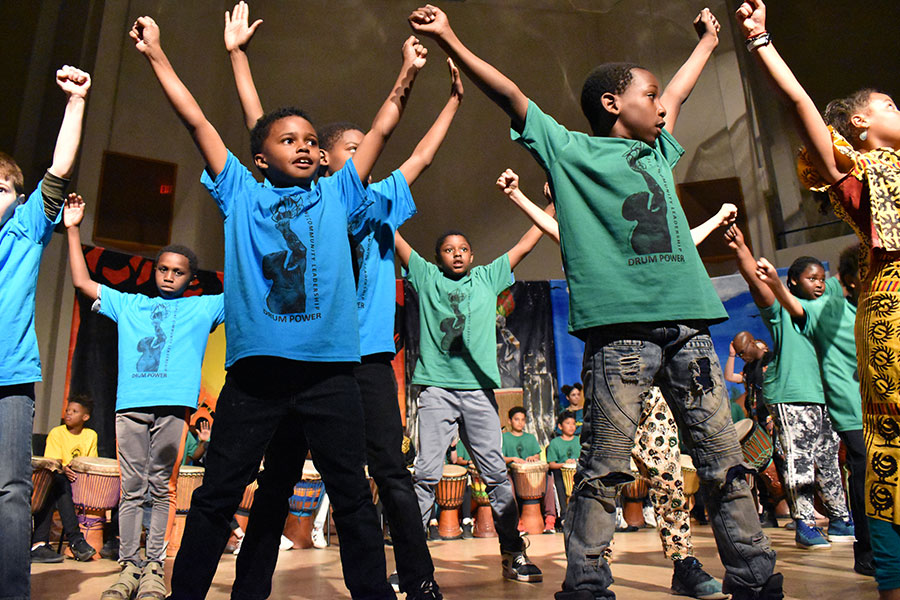Drum Power students performing during African Night