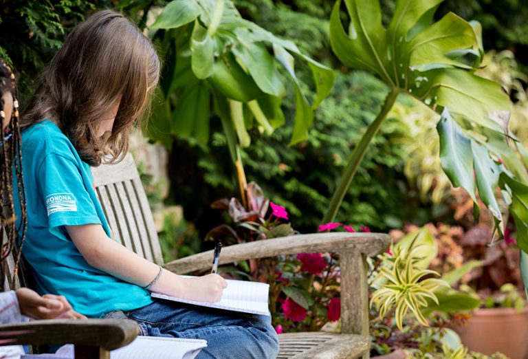 Nature Writing Camp participants at Olbrich Gardens