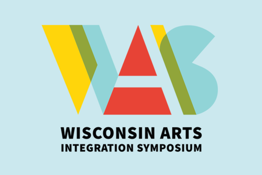 Wisconsin Arts Integration Symposium red, yellow, green, and blue logo with colored letters