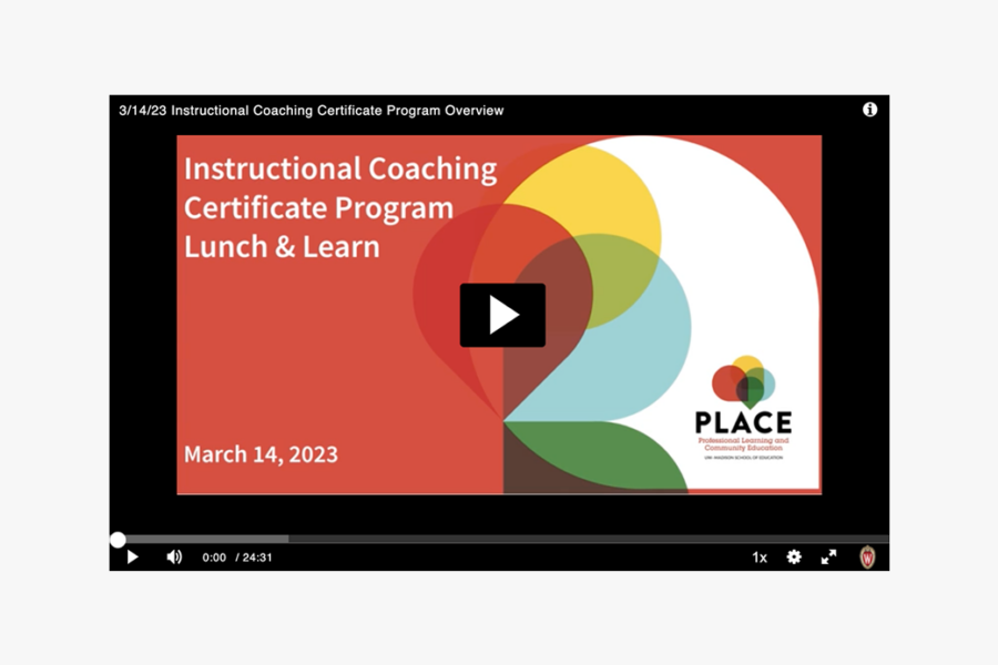 Instructional Coaching Certificate Program Lunch and Learn recording screenshot