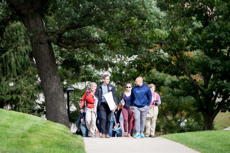 Omar Polar leading a group on a UW-Madison First Nations Cultural Landscape Tour