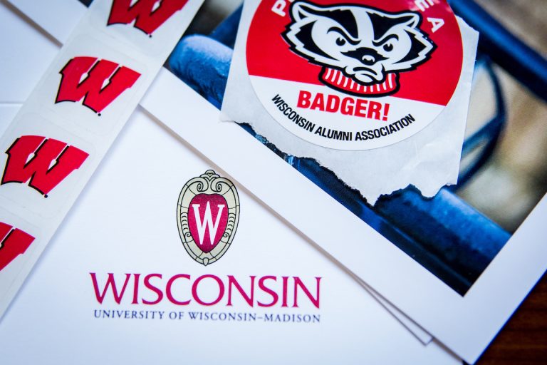 Photo of Wisconsin stickers and folder